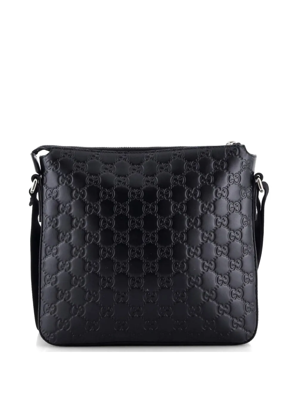 Gucci Pre-Owned Signature Zip Messenger Bag Guccissima Leather Small crossbody bag - Schwarz