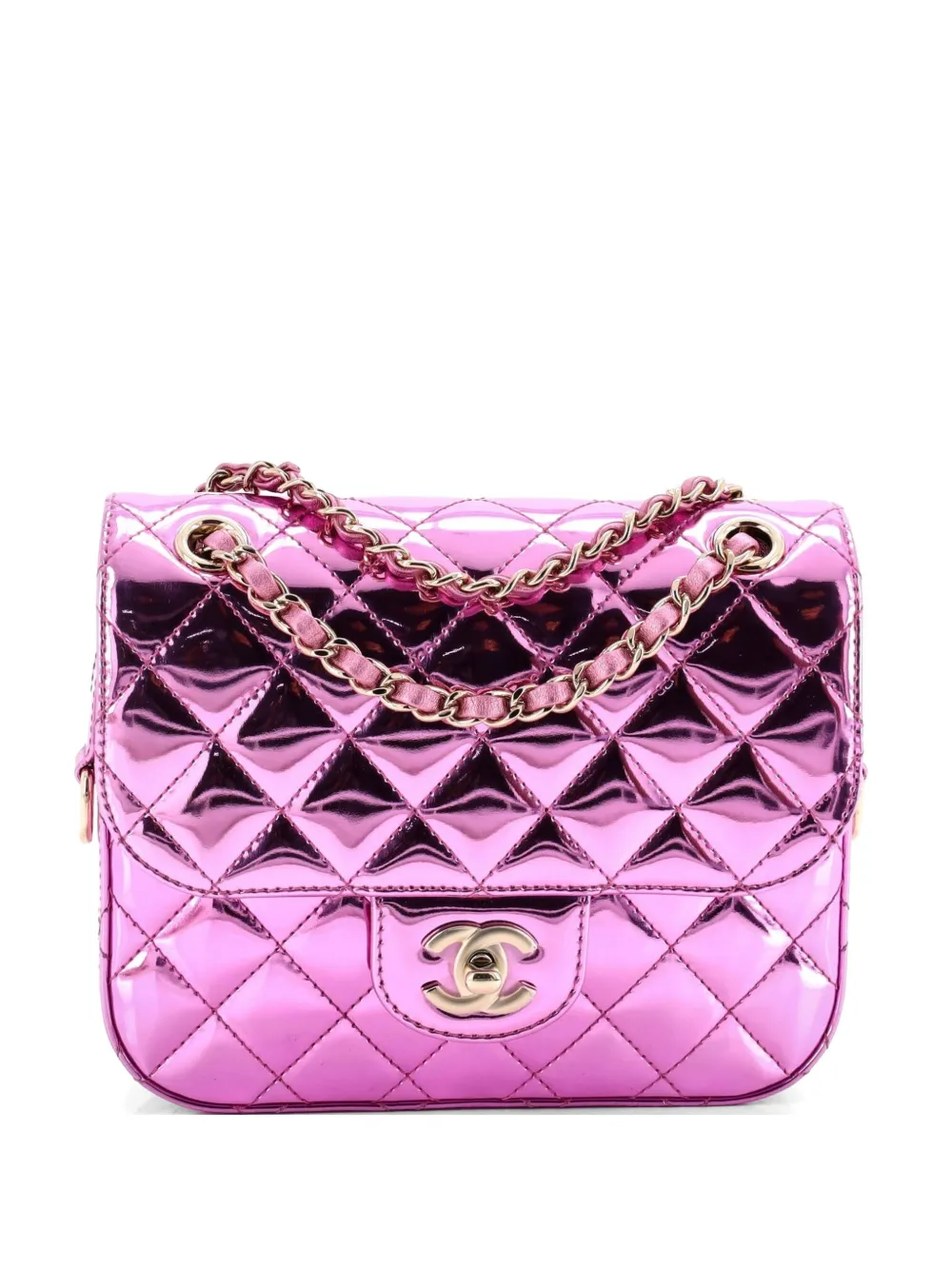 CHANEL Pre-Owned Hollywood Boulevard Flap Bag with Star Coin Purse Quilted Metallic Leather Mini shoulder bag - Rosa