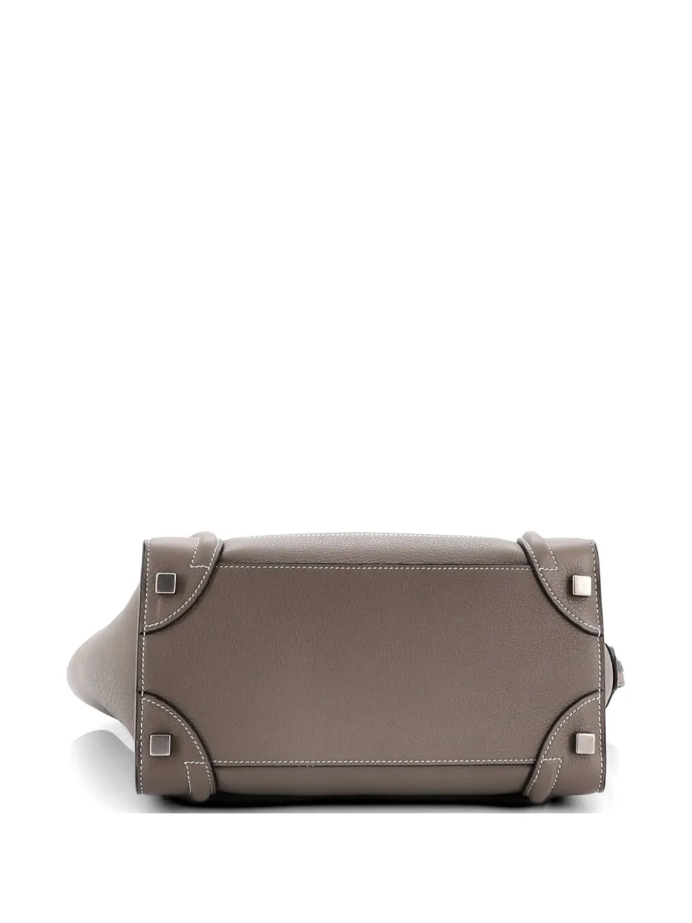  Celine Pre-owned Borsa Tote Luggage Micro In Pelle Martellata - Grigio 