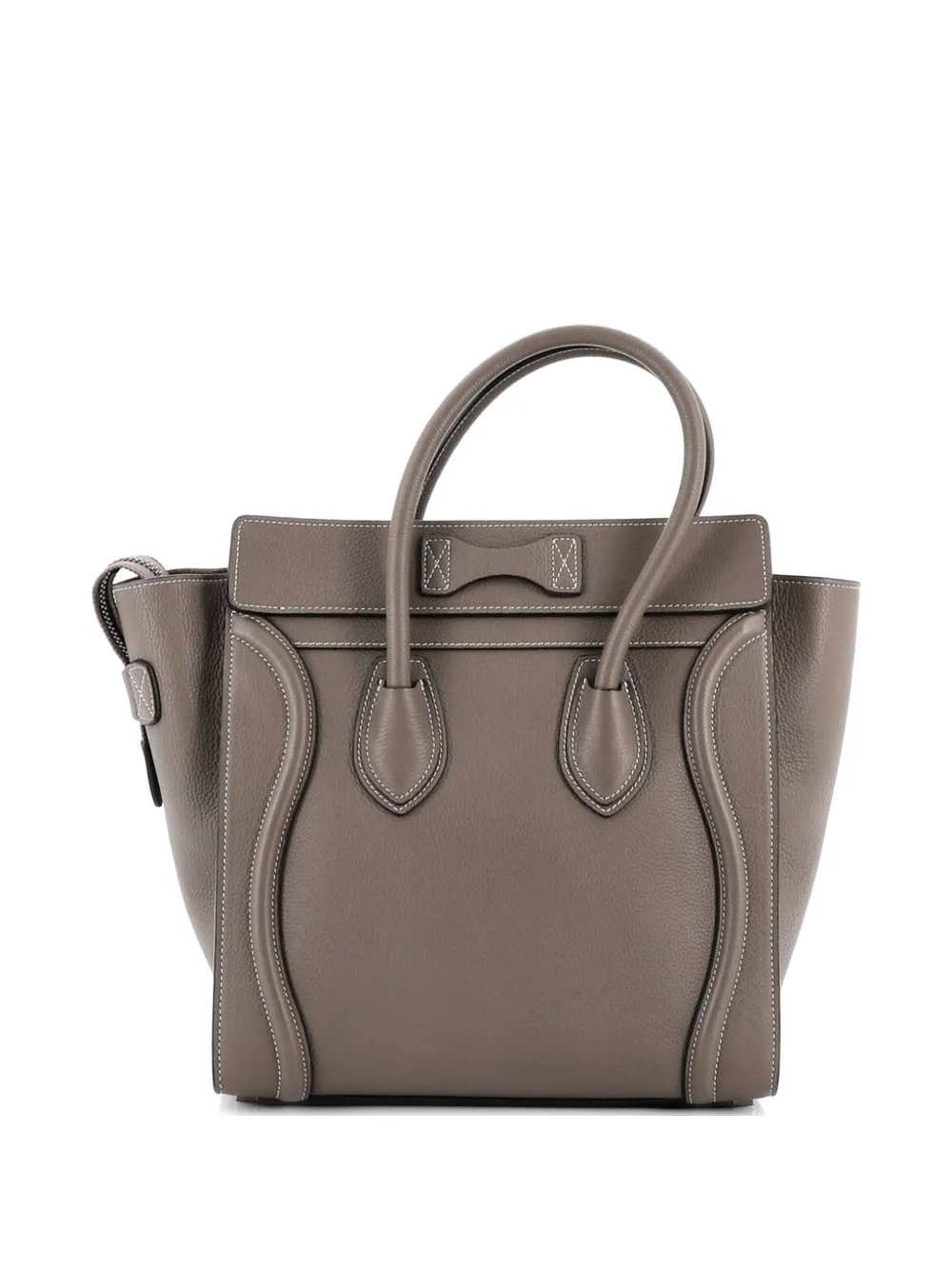  Celine Pre-owned Borsa Tote Luggage Micro In Pelle Martellata - Grigio 