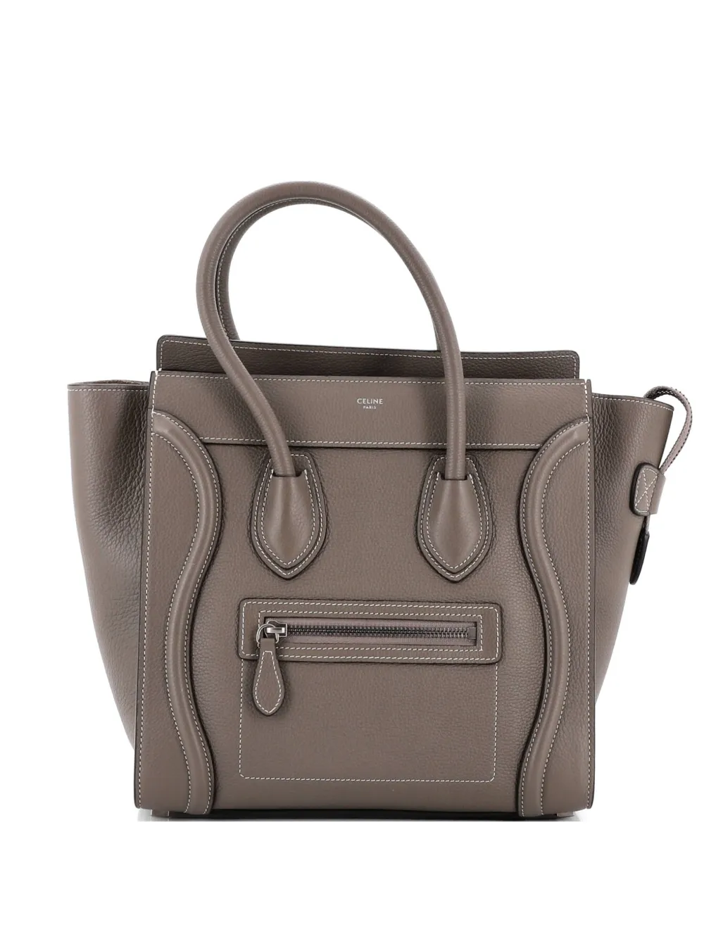 Celine Pre-Owned Luggage Bag Grainy Leather Micro tote bag - Grigio