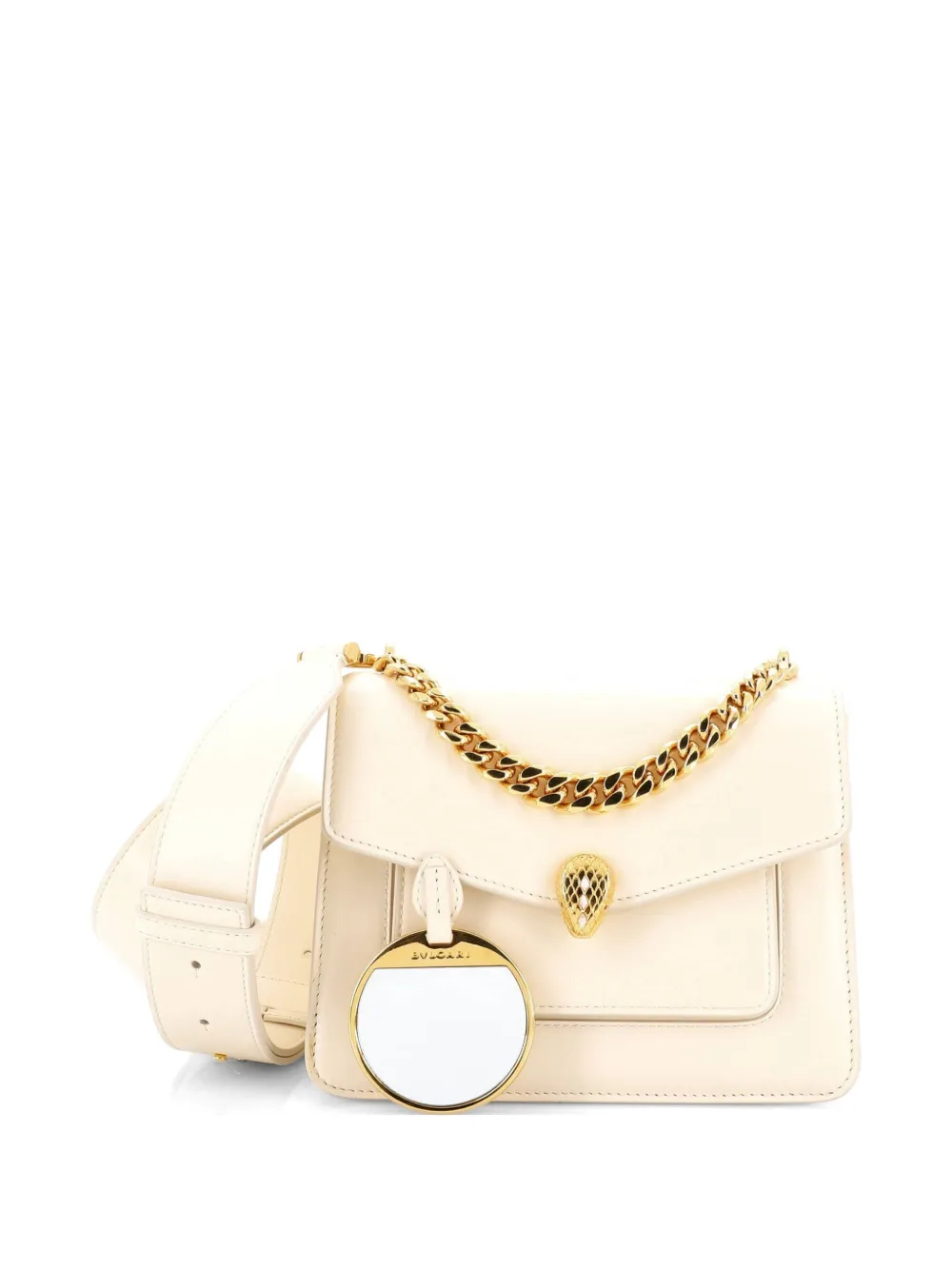 Bvlgari Pre-Owned Serpenti Forever Maxi Chain Leather Small crossbody bag - Bianco