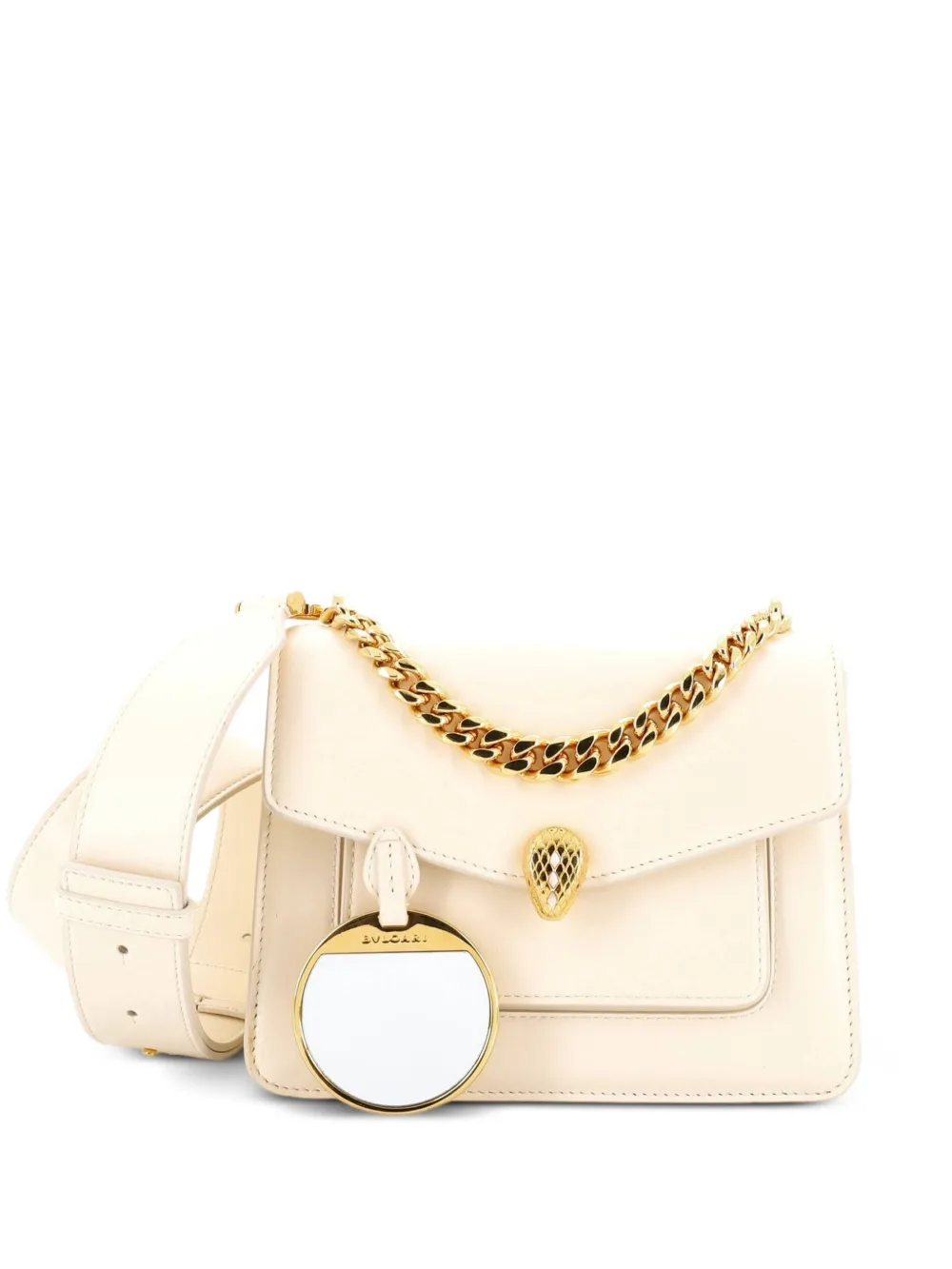 Bvlgari Pre-Owned Serpenti Forever Maxi Chain Leather Small crossbody bag - Bianco
