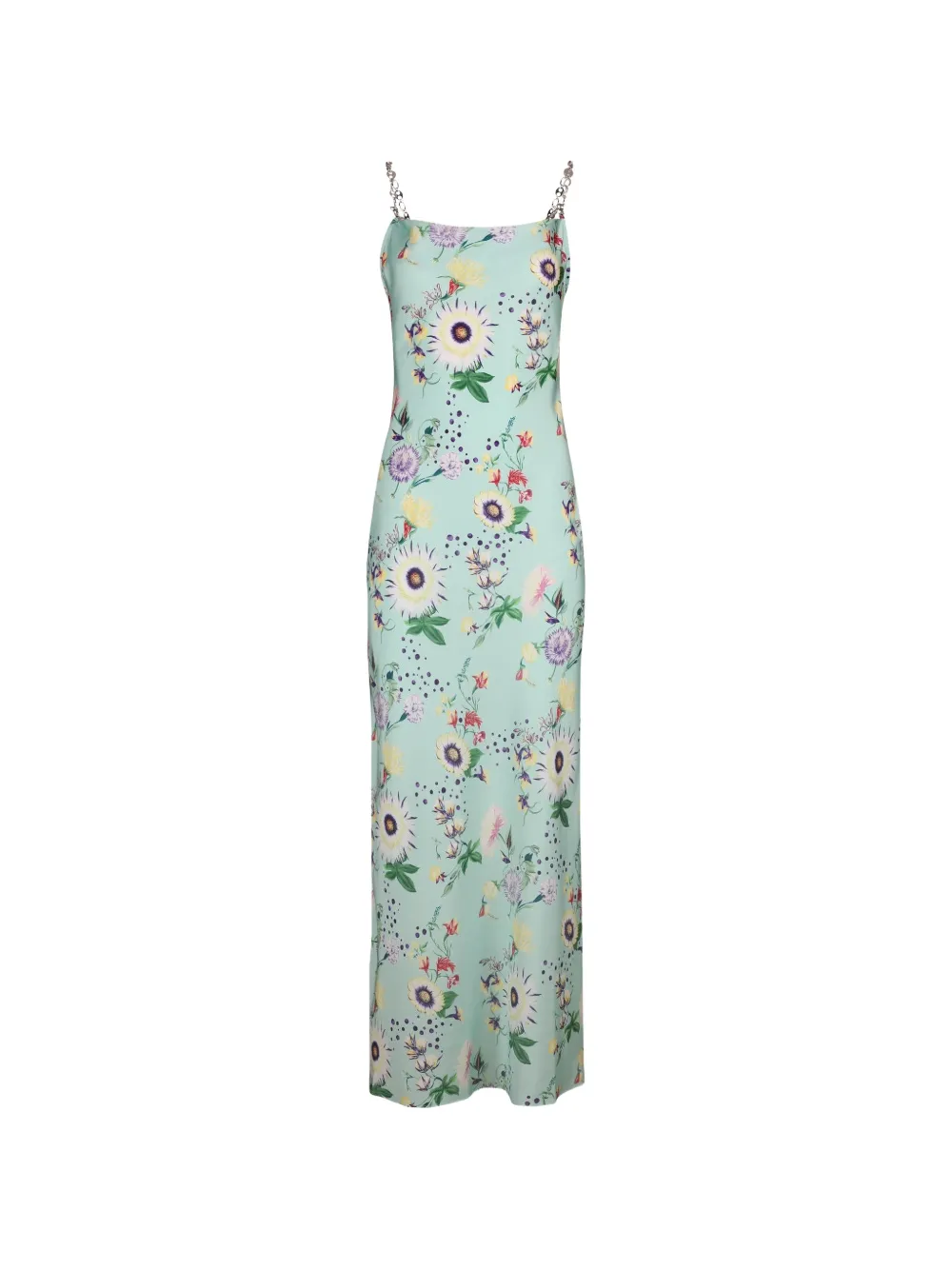 Rabanne floral-print chain-detail maxi dress - Blue