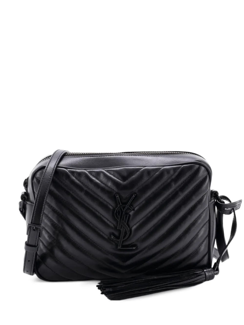 Saint Laurent Pre-Owned Lou Camera Bag Matelasse Chevron Leather Small crossbody bag - Black