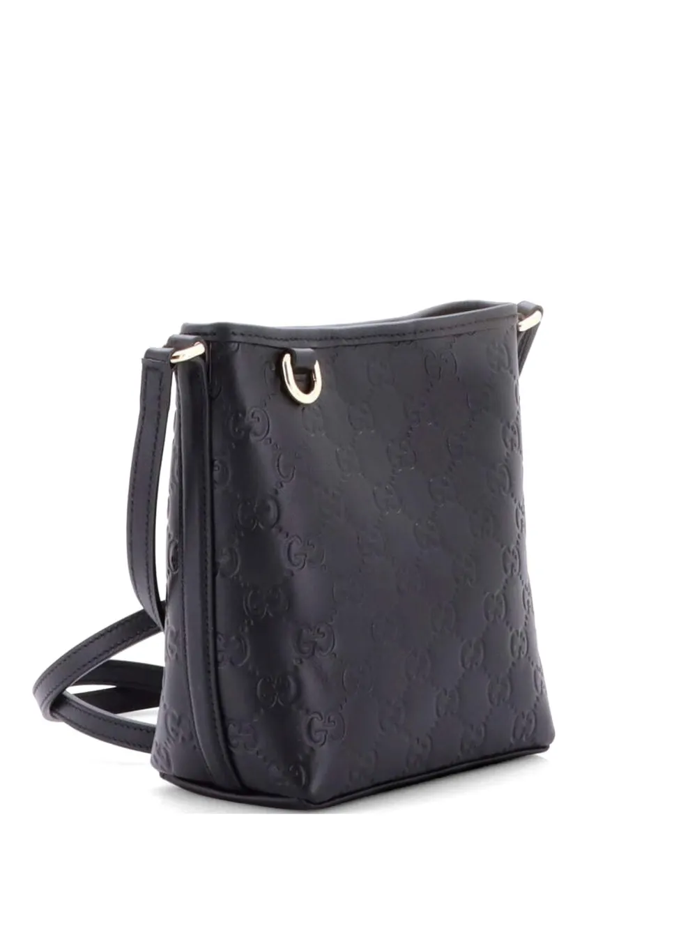 Gucci Pre-Owned GG Emblem GG Debossed Leather Nano bucket bag - Nero
