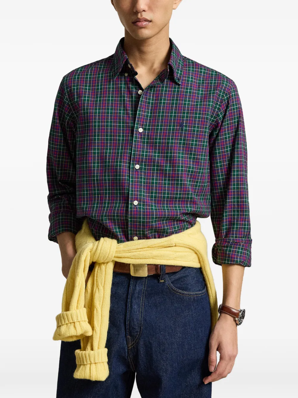 Polo Ralph Lauren Custom-Fit geruit twill overhemd Groen