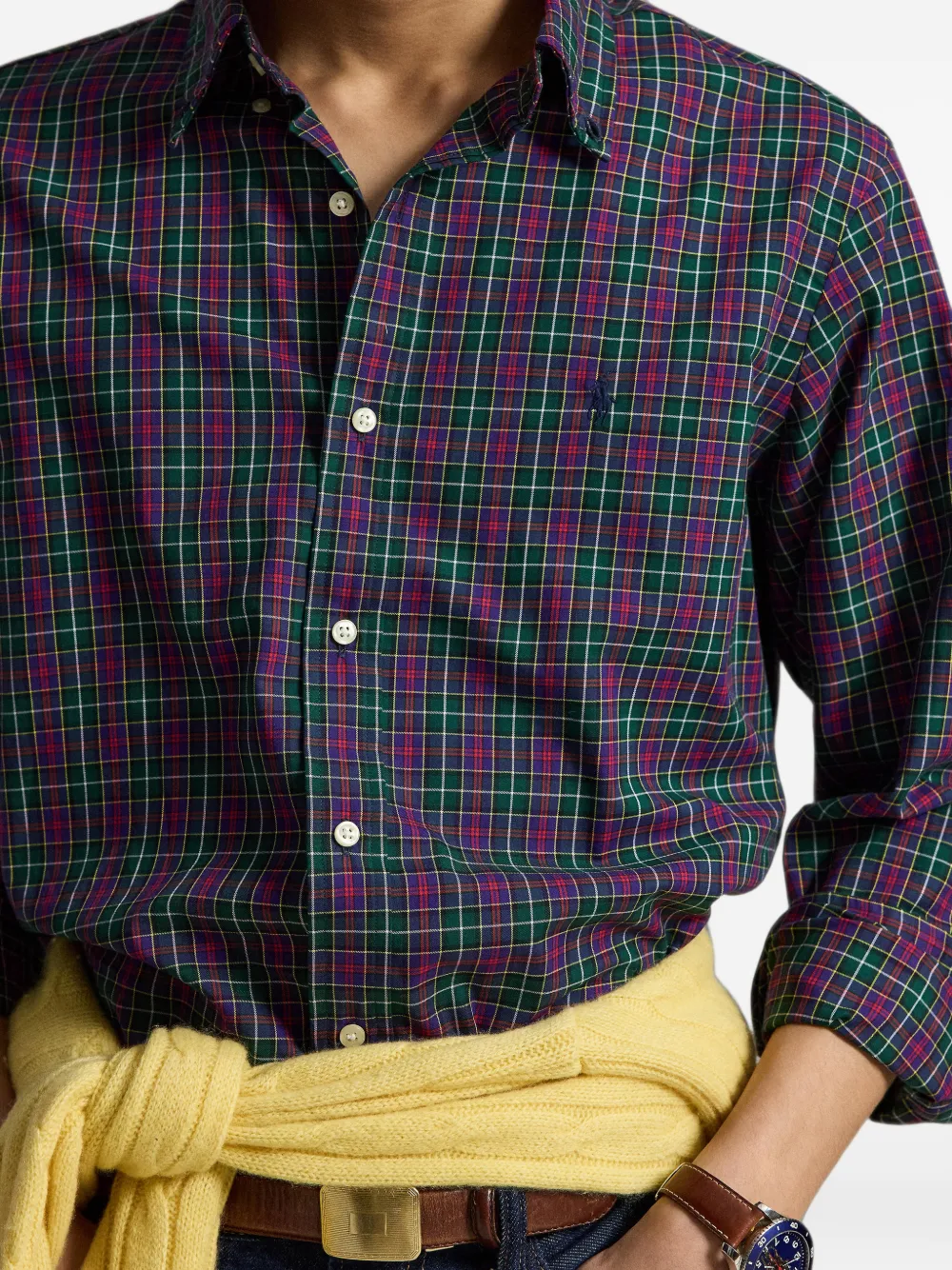 Polo Ralph Lauren Custom-Fit geruit twill overhemd Groen
