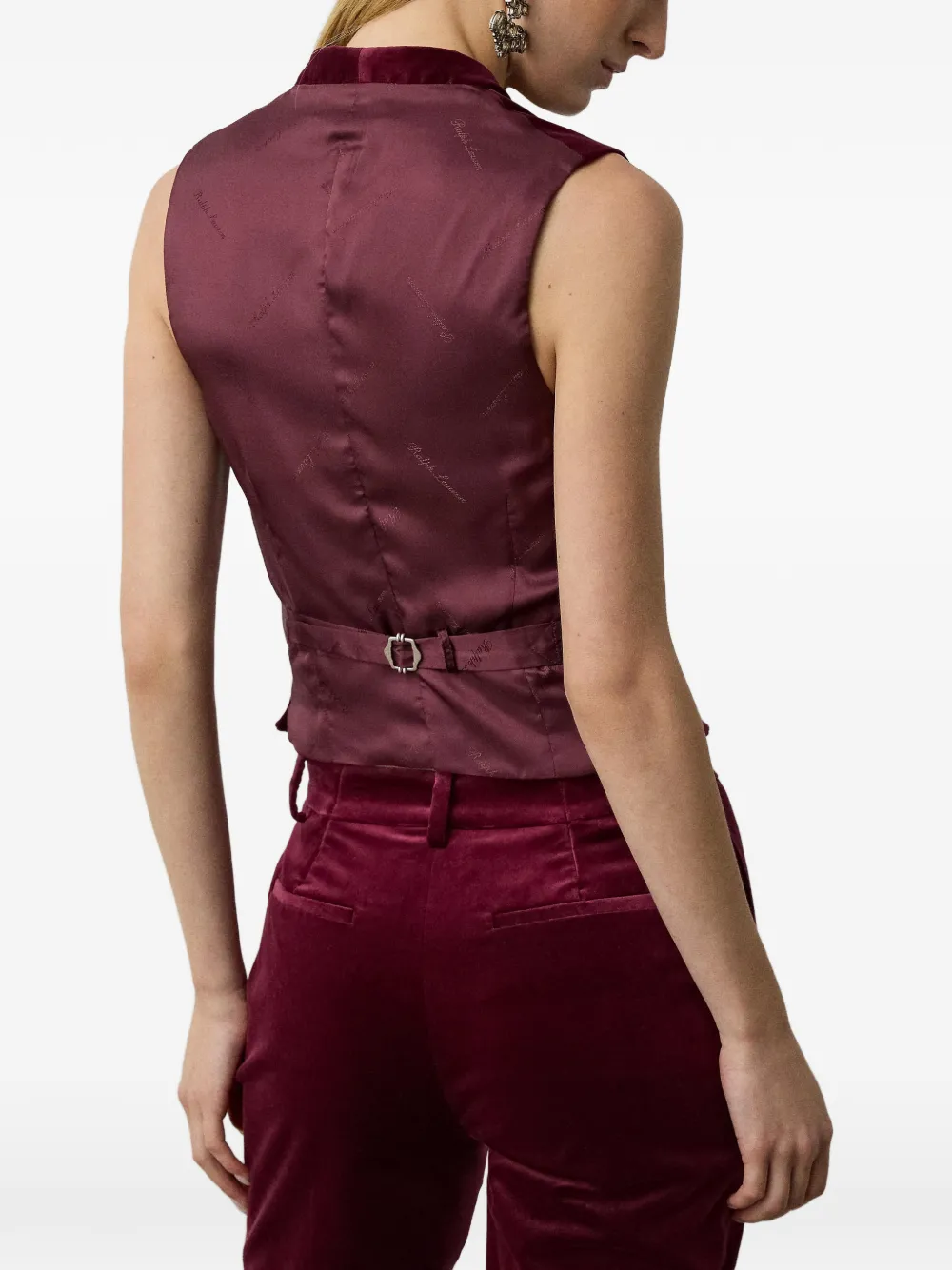 Ralph Lauren Collection Jaiden fluwelen gilet Rood