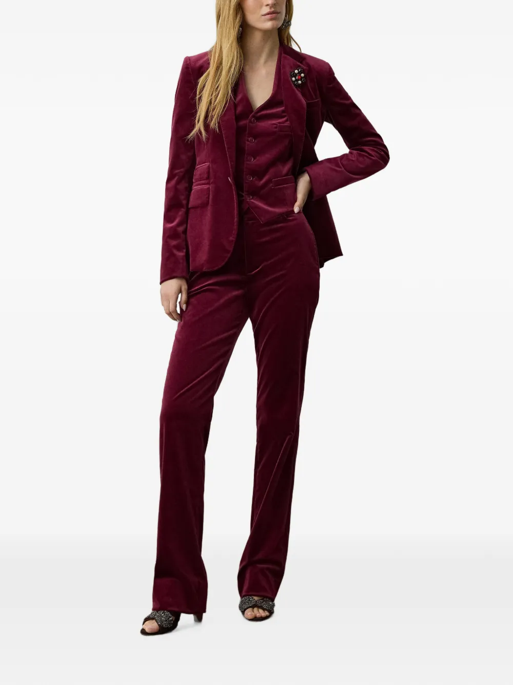 Ralph Lauren Collection Jaiden fluwelen gilet Rood