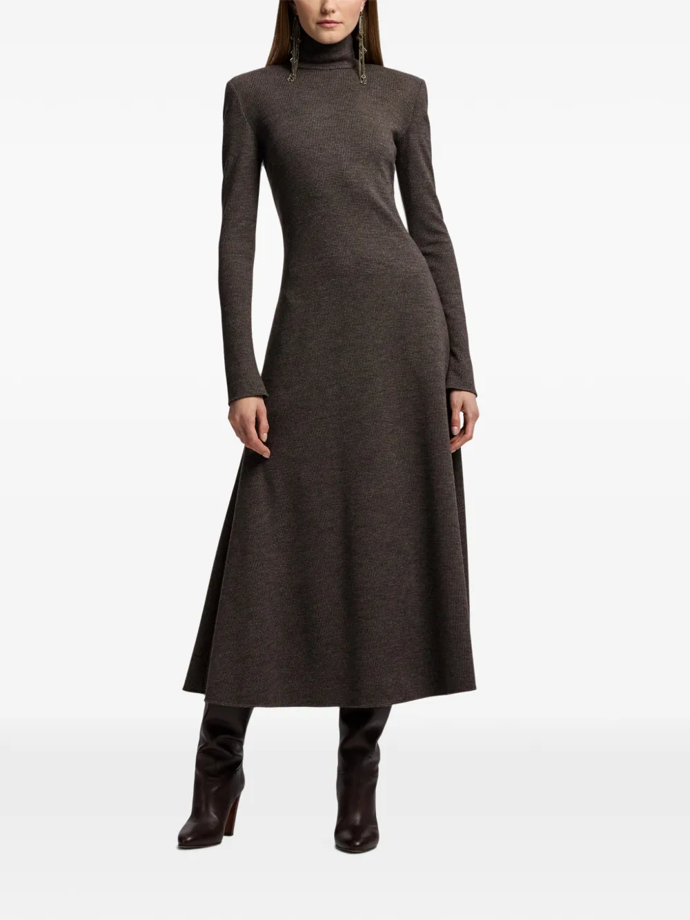 Ralph Lauren Collection Emmerson midi-jurk Bruin