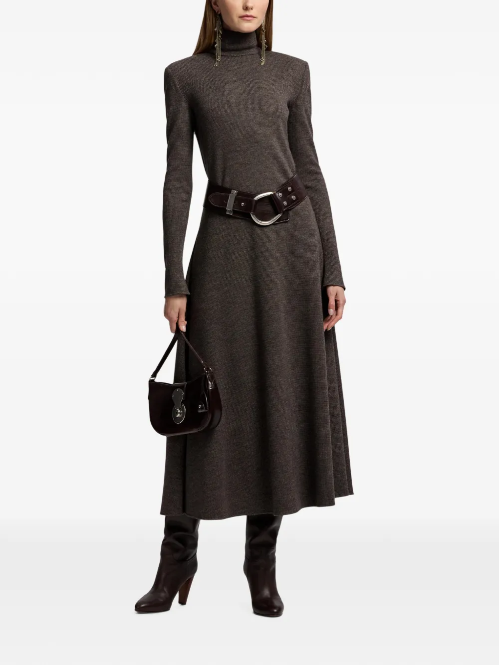 Ralph Lauren Collection Emmerson midi-jurk Bruin