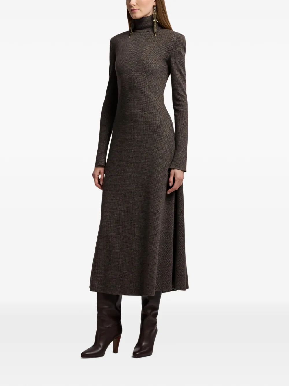 Ralph Lauren Collection Emmerson midi-jurk Bruin