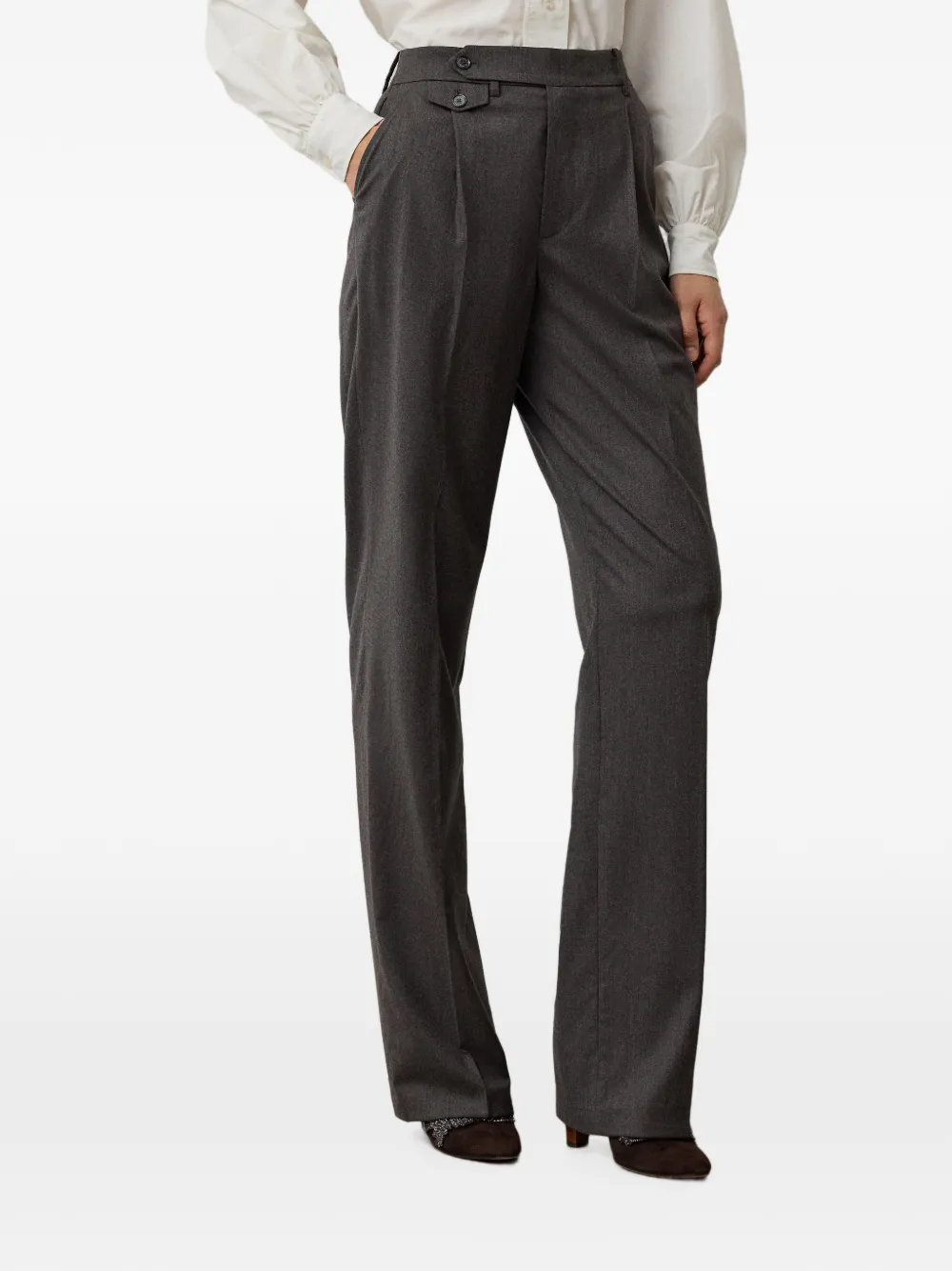 Ralph Lauren Collection Brie straight plooibroek Bruin