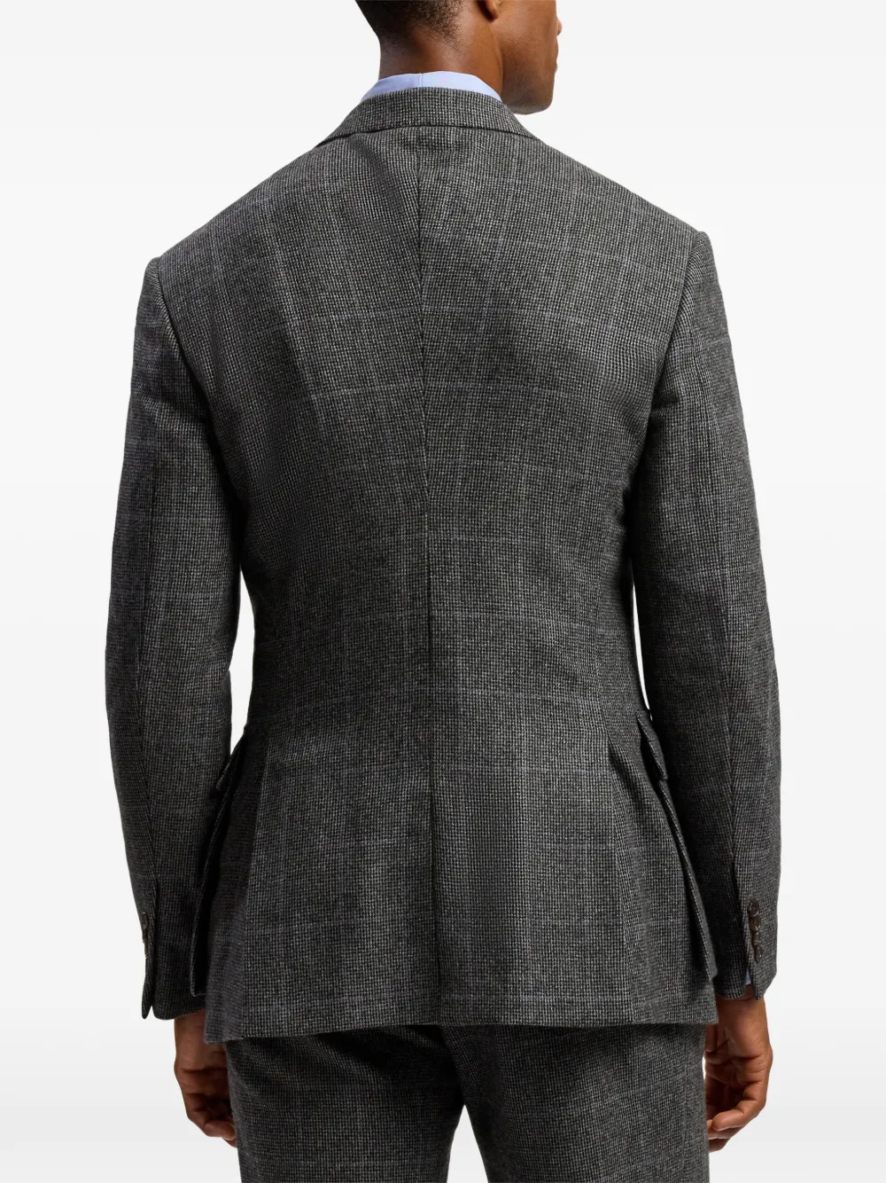 Ralph Lauren Purple Label Glenn Bellows geruite wollen blazer met enkele rij knopen Grijs