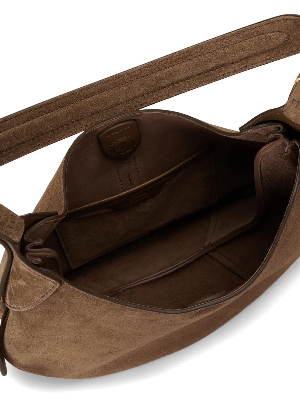 Polo Ralph Lauren Polo ID suède kleine schoudertas Bruin
