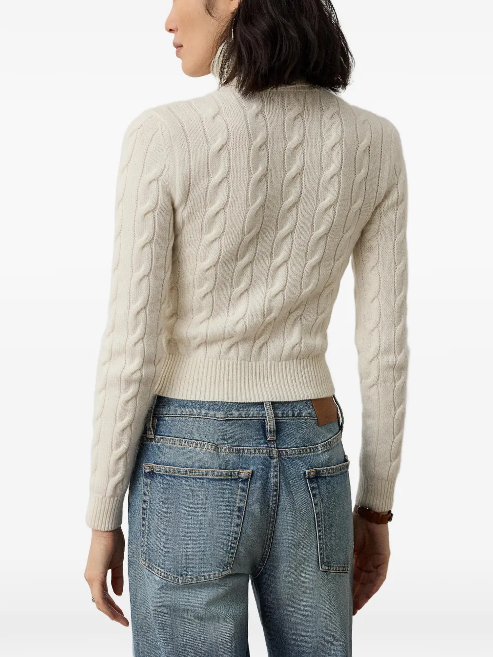 Ralph Lauren Collection Kabelgebreide coltrui Beige