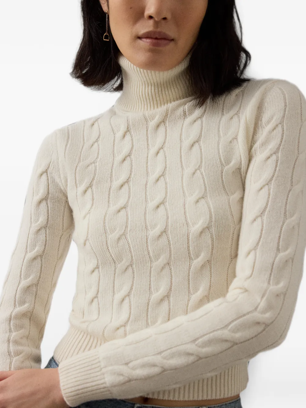 Ralph Lauren Collection Kabelgebreide coltrui Beige