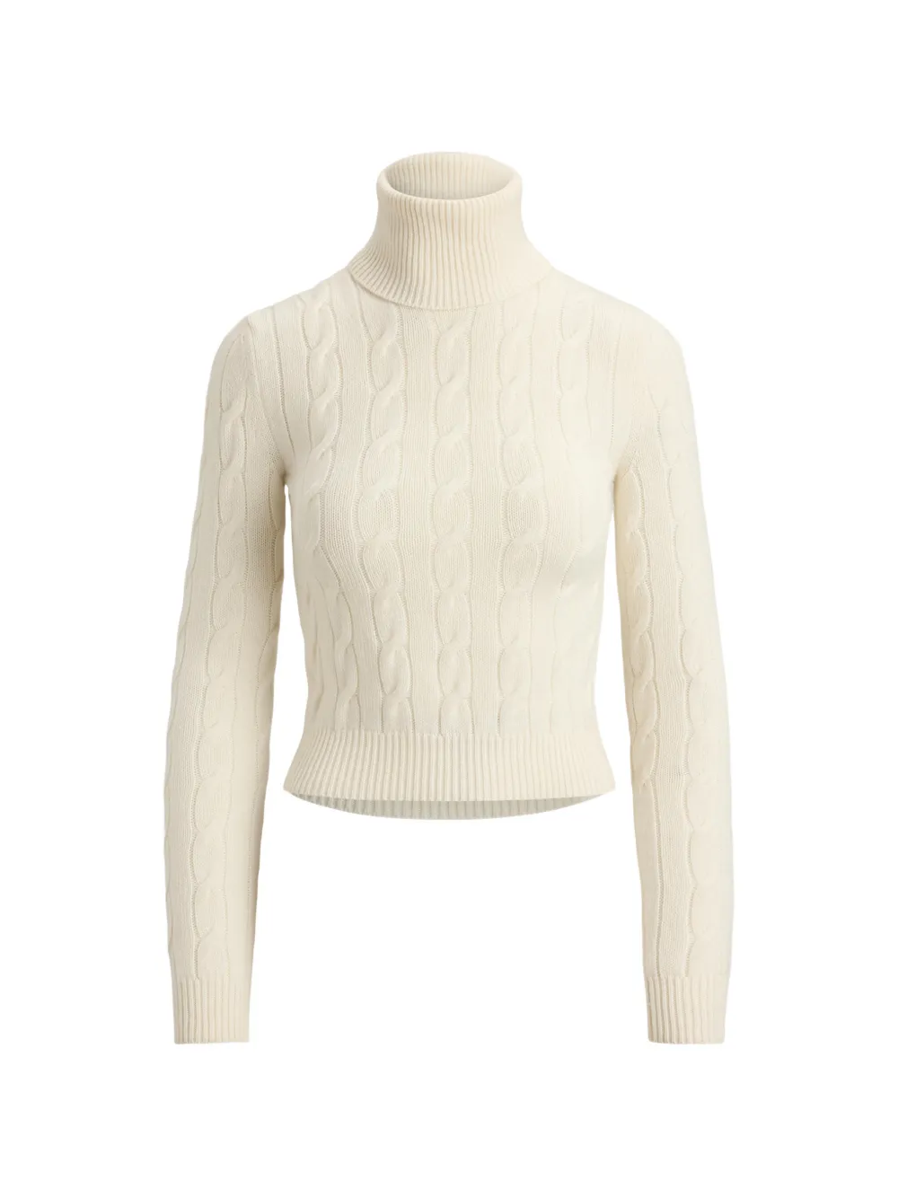 Ralph Lauren Collection Rollkragenpullover mit Zopfmuster - Nude