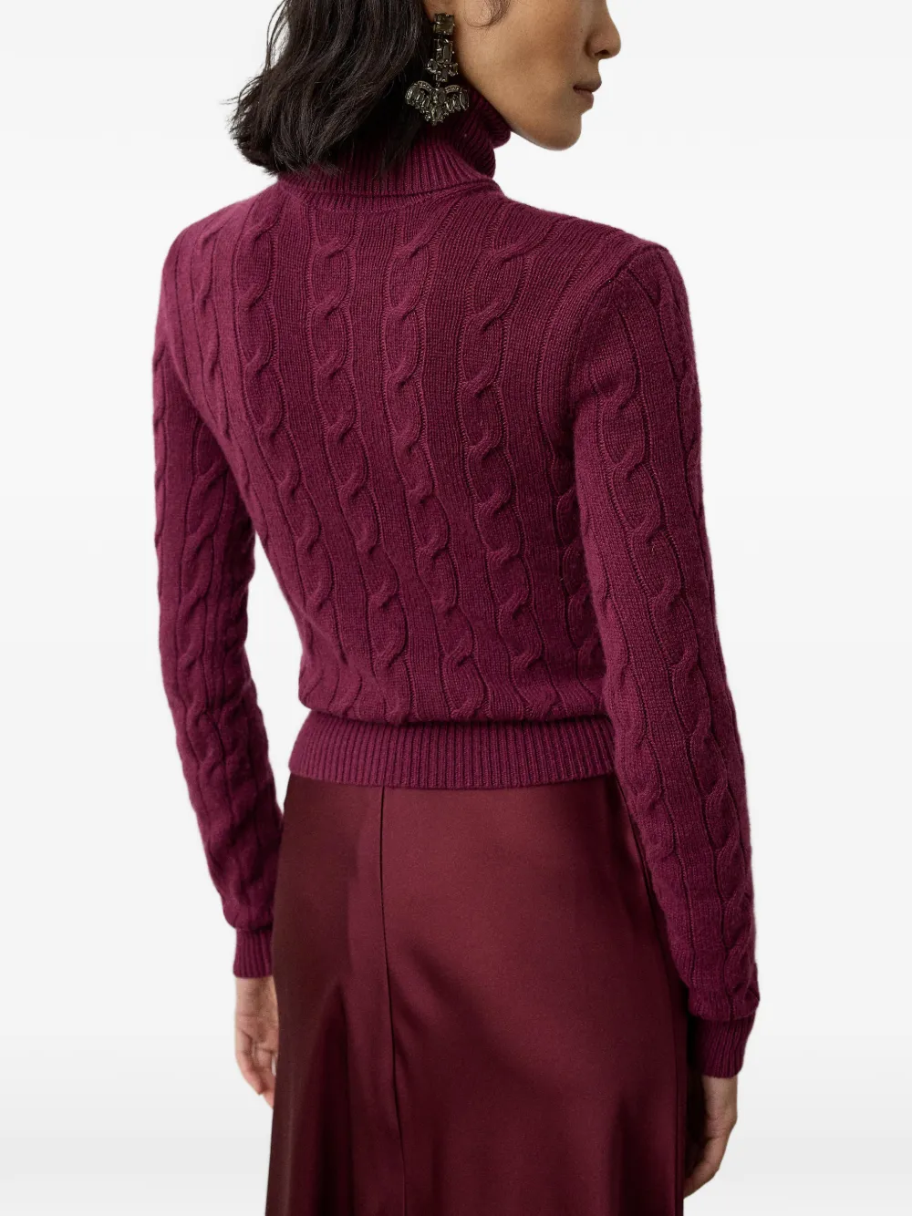 Ralph Lauren Collection Kabelgebreide coltrui Rood