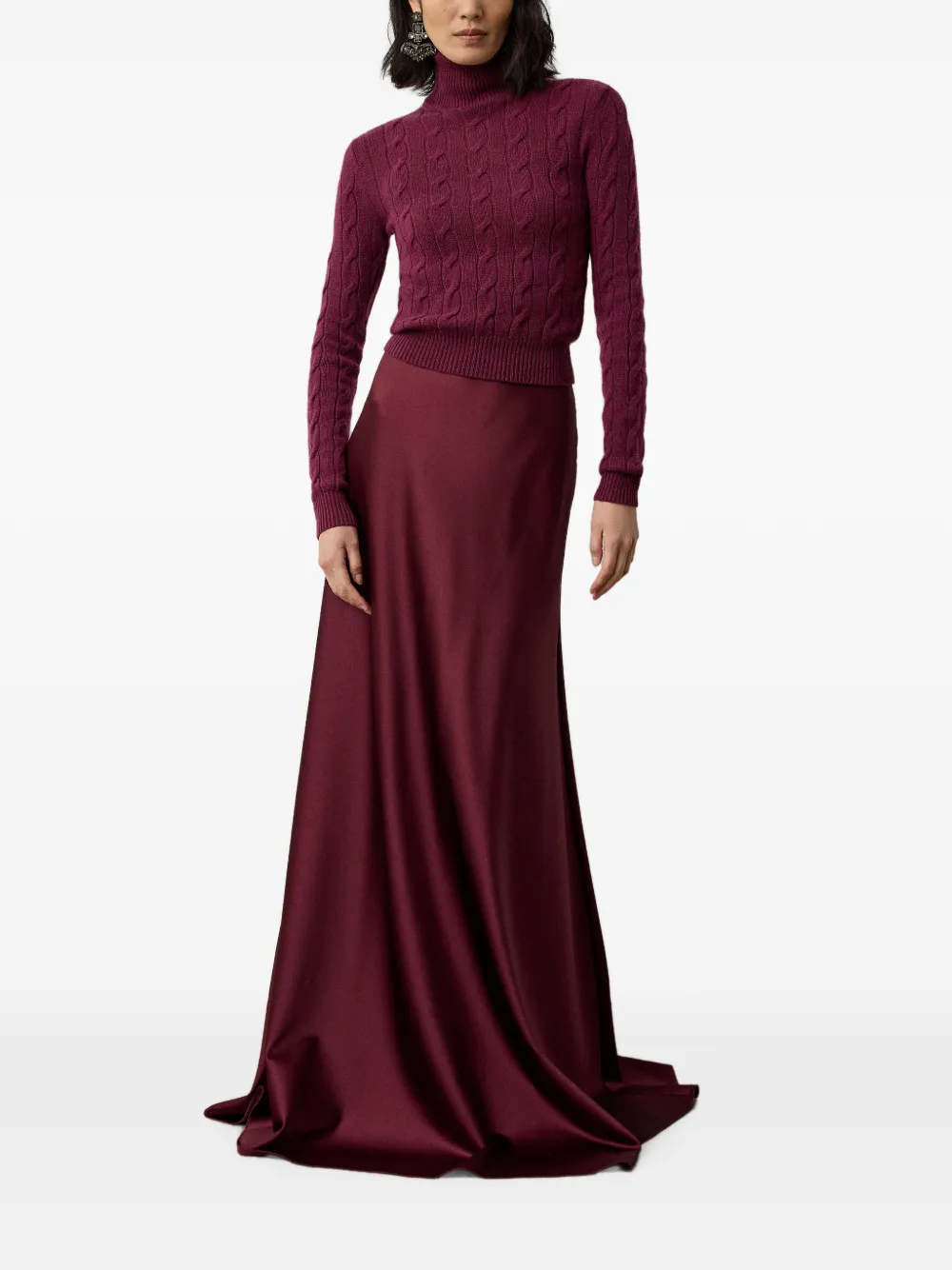 Ralph Lauren Collection Kabelgebreide coltrui Rood