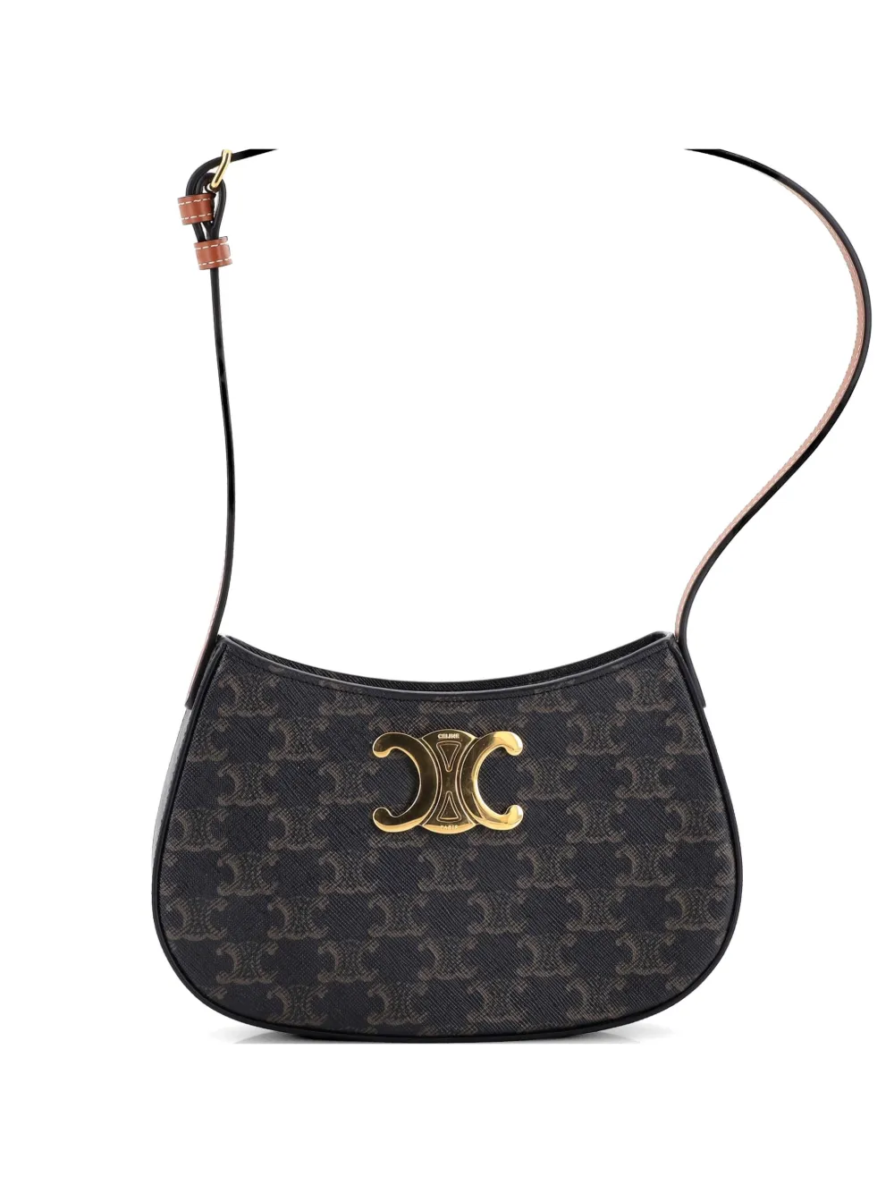 Celine Pre-Owned Triomphe Tilly Bag Triomphe Coated Canvas Medium shoulder bag - Marrone