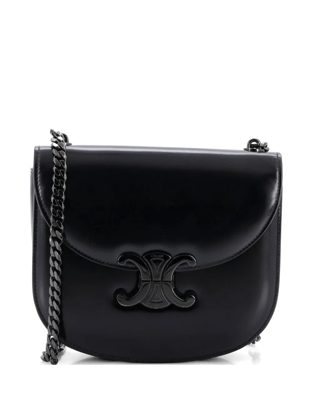 Celine Pre-Owned Triomphe Besace Clea Chain Flap Bag Leather shoulder bag - Nero