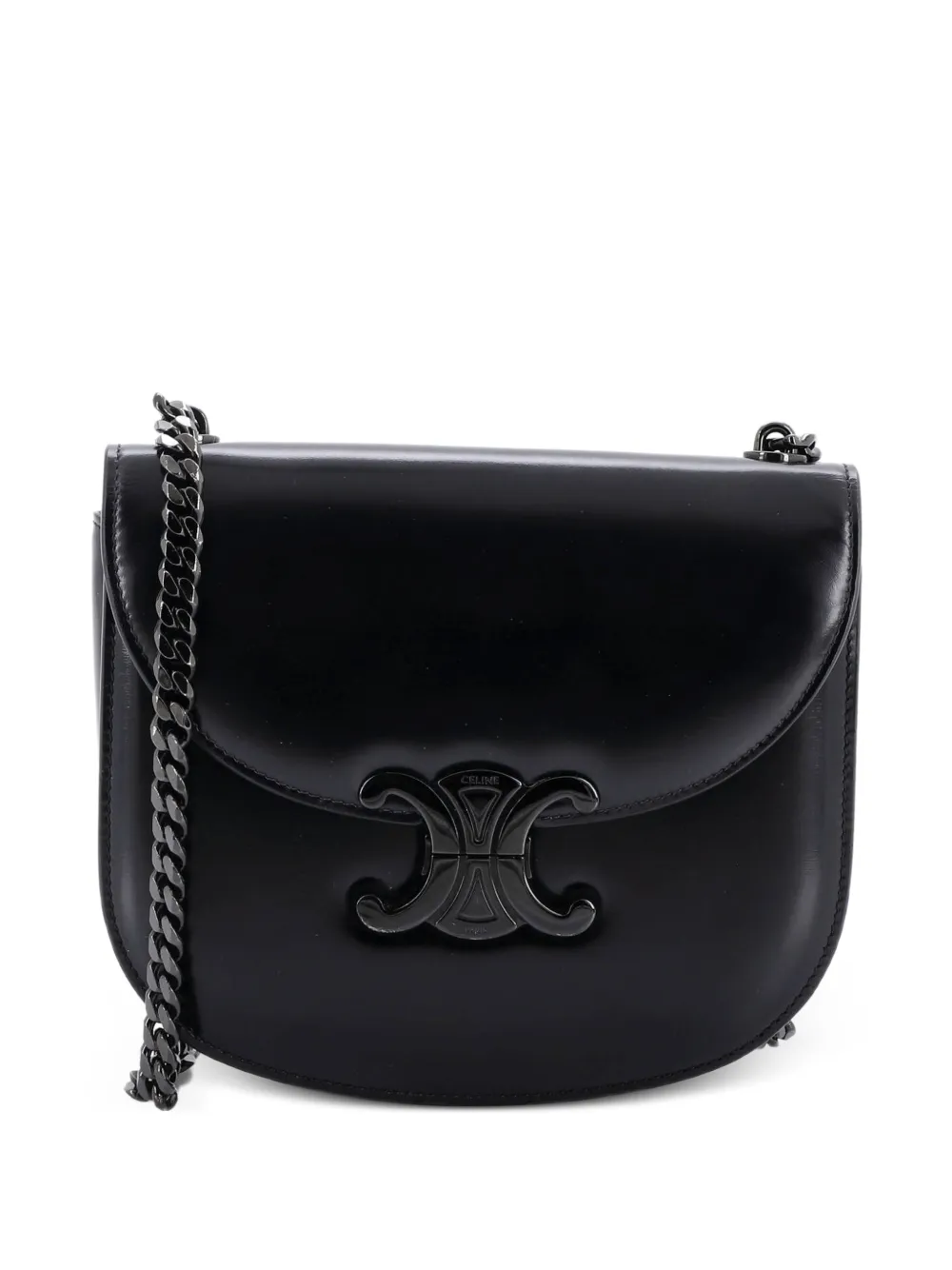 Celine Pre-Owned Triomphe Besace Clea Chain Flap Bag Leather shoulder bag - Nero