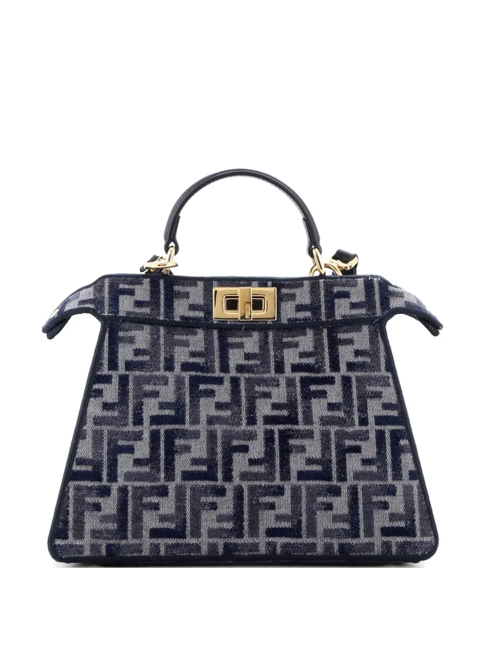 Fendi Pre-Owned Peekaboo ISeeU Bag Zucca Velvet Jacquard Small satchel - Blau
