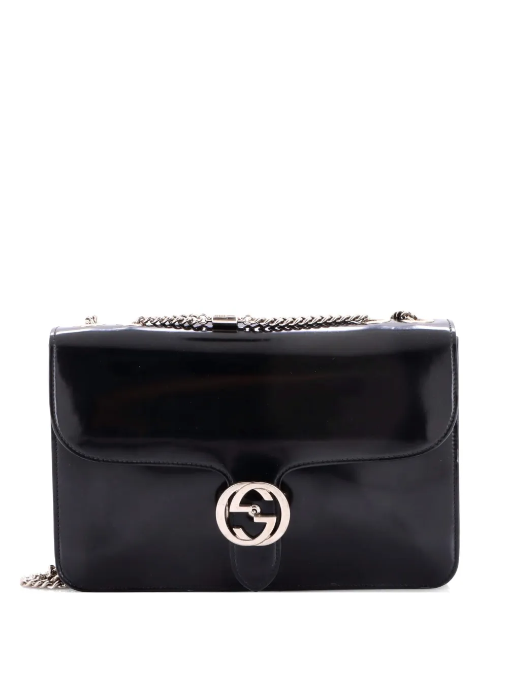 Gucci Pre-Owned Interlocking Patent Medium shoulder bag - Schwarz