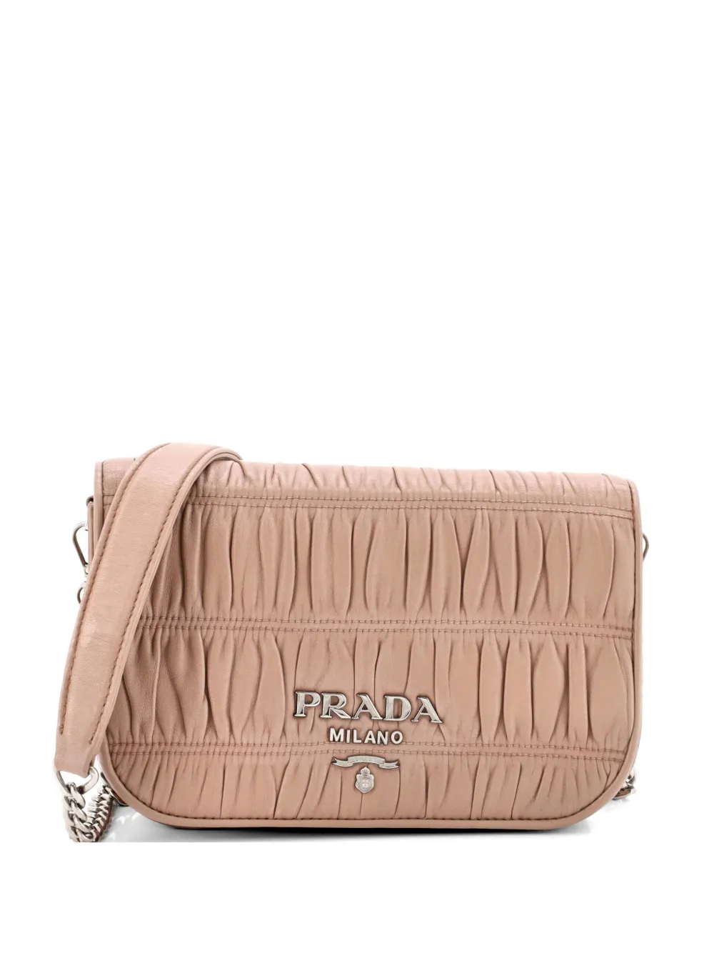 Prada Pre-Owned Chain Flap Nappa Gaufre Small crossbody bag - Nude