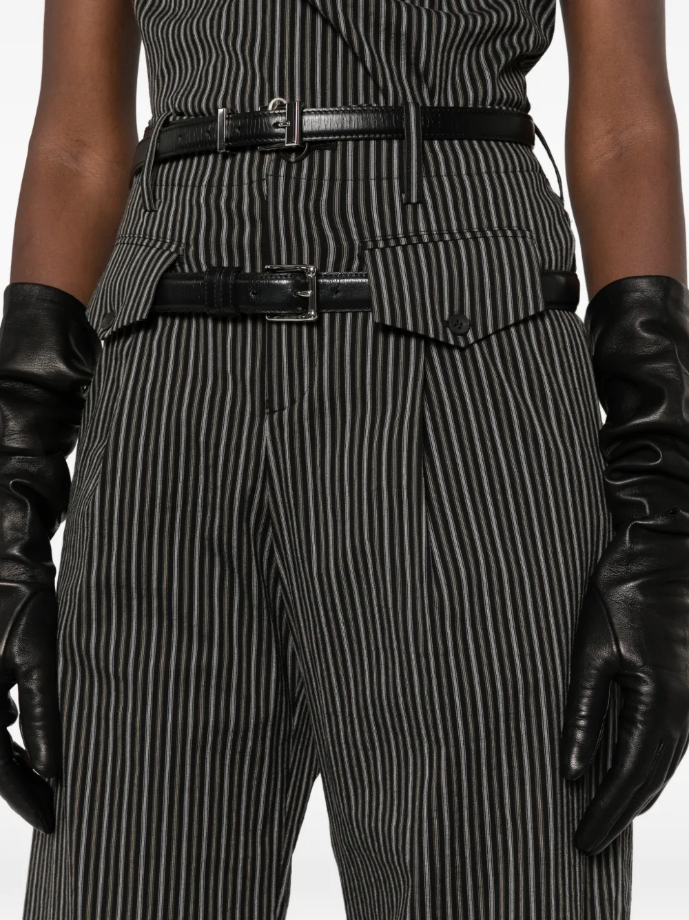 Issey Miyake Allow Stripe broek met rechte pijpen Grijs