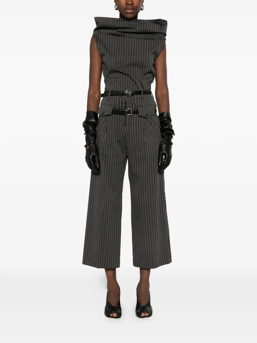 Issey Miyake Allow Stripe broek met rechte pijpen Grijs