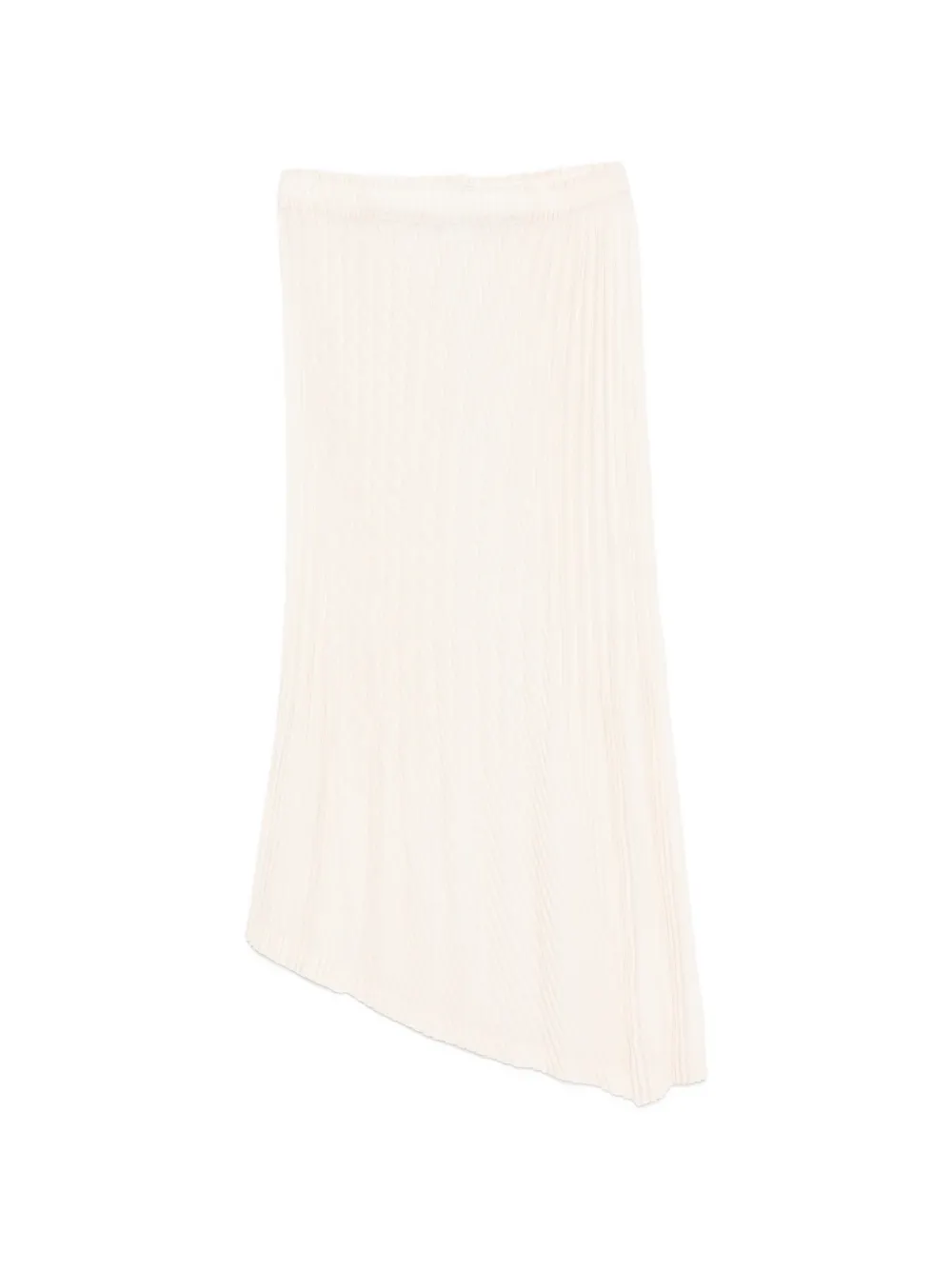 Issey Miyake Unfurling pleats asymmetric midi skirt - Nude