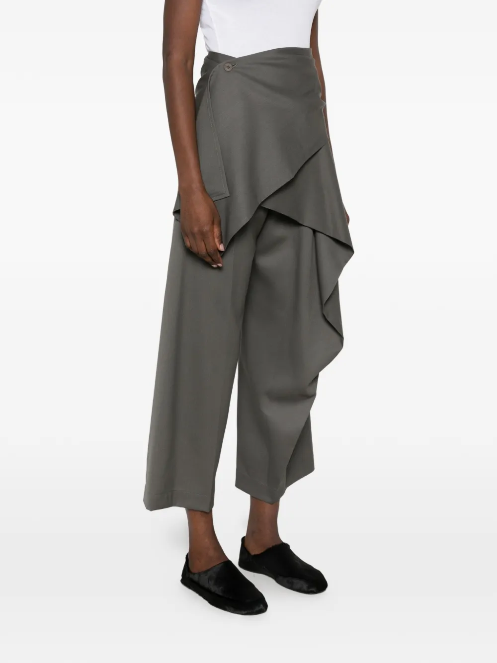 Issey Miyake Lustrous asymmetrische gedrapeerde broek Grijs