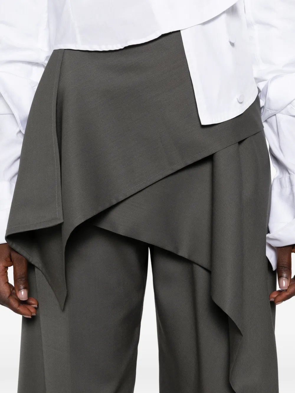 Issey Miyake Lustrous asymmetrische gedrapeerde broek Grijs