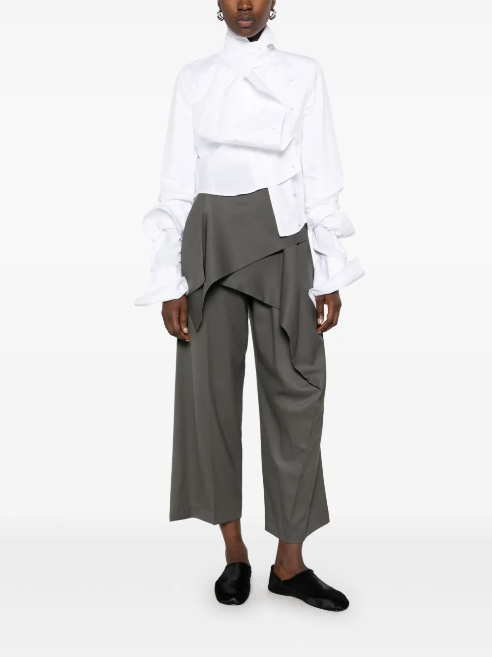 Issey Miyake Lustrous asymmetrische gedrapeerde broek Grijs