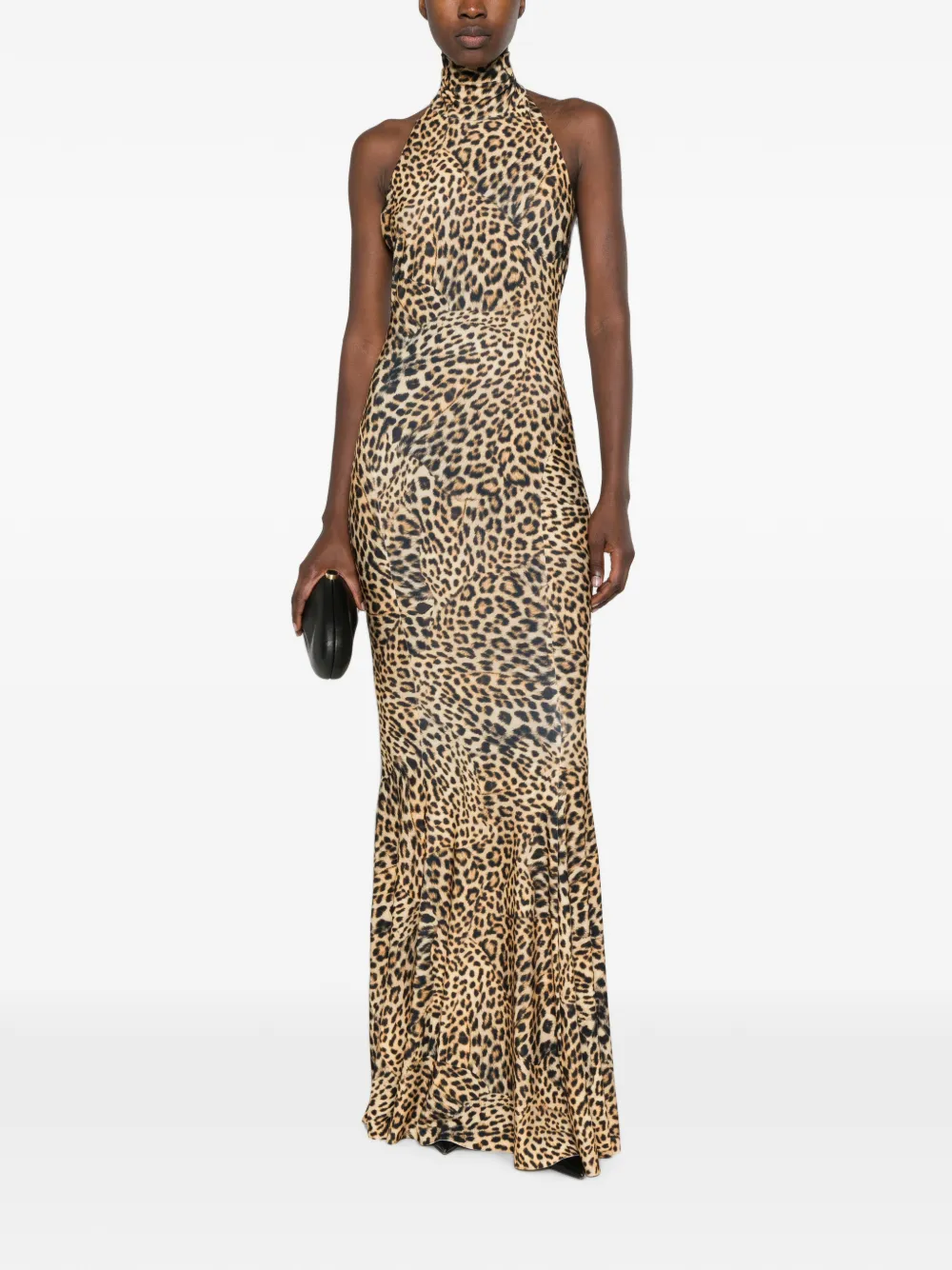 Norma Kamali Halterjurk met fishtail afwerking Beige