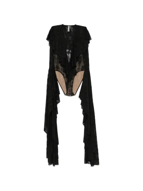 Norma Kamali ruffled V-neck bodysuit