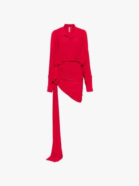 Norma Kamali vestido corto asimétrico drapeado
