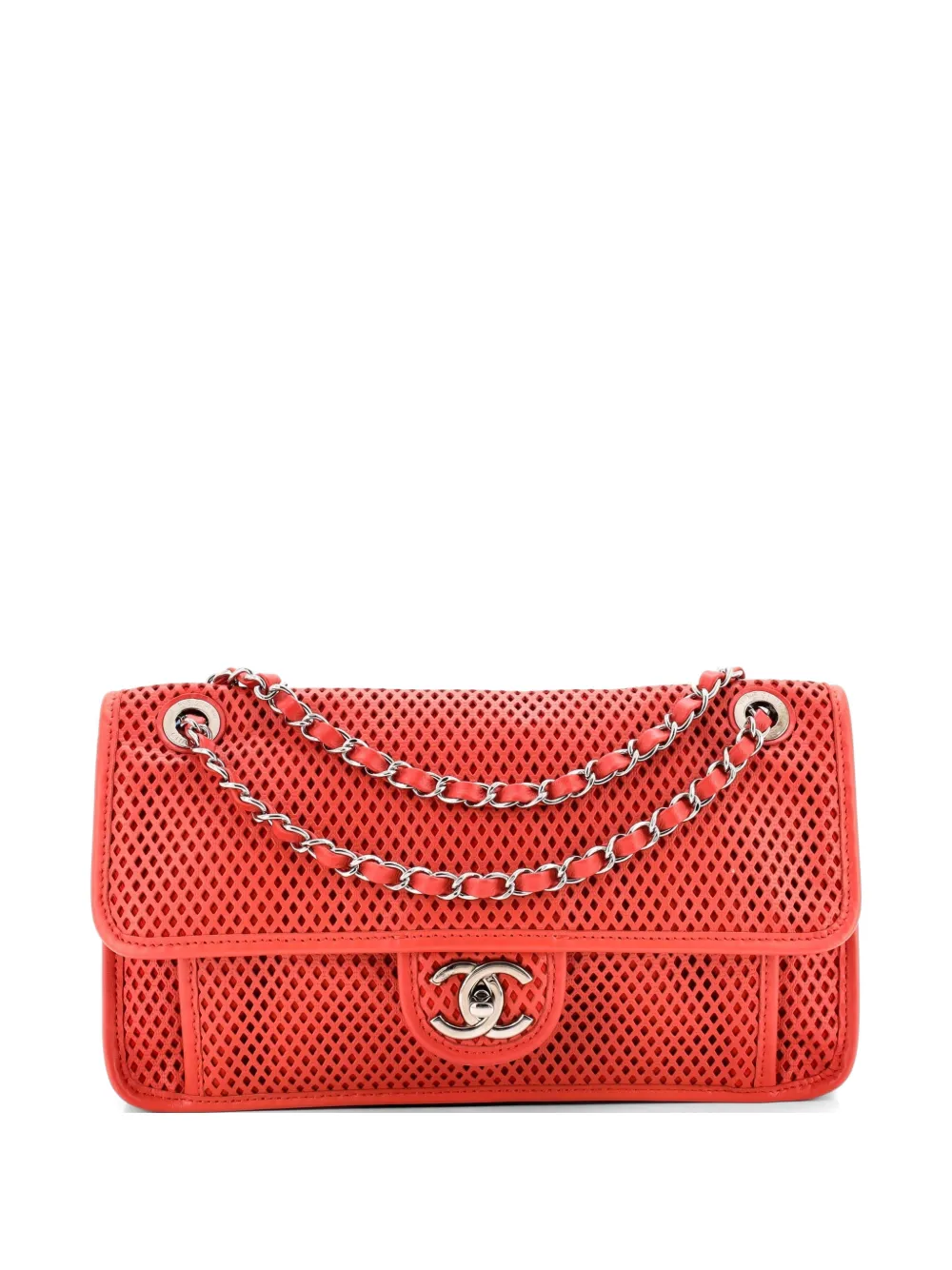 CHANEL Pre-Owned Up In The Air Flap Bag Perforated Leather Medium shoulder bag - Rosso