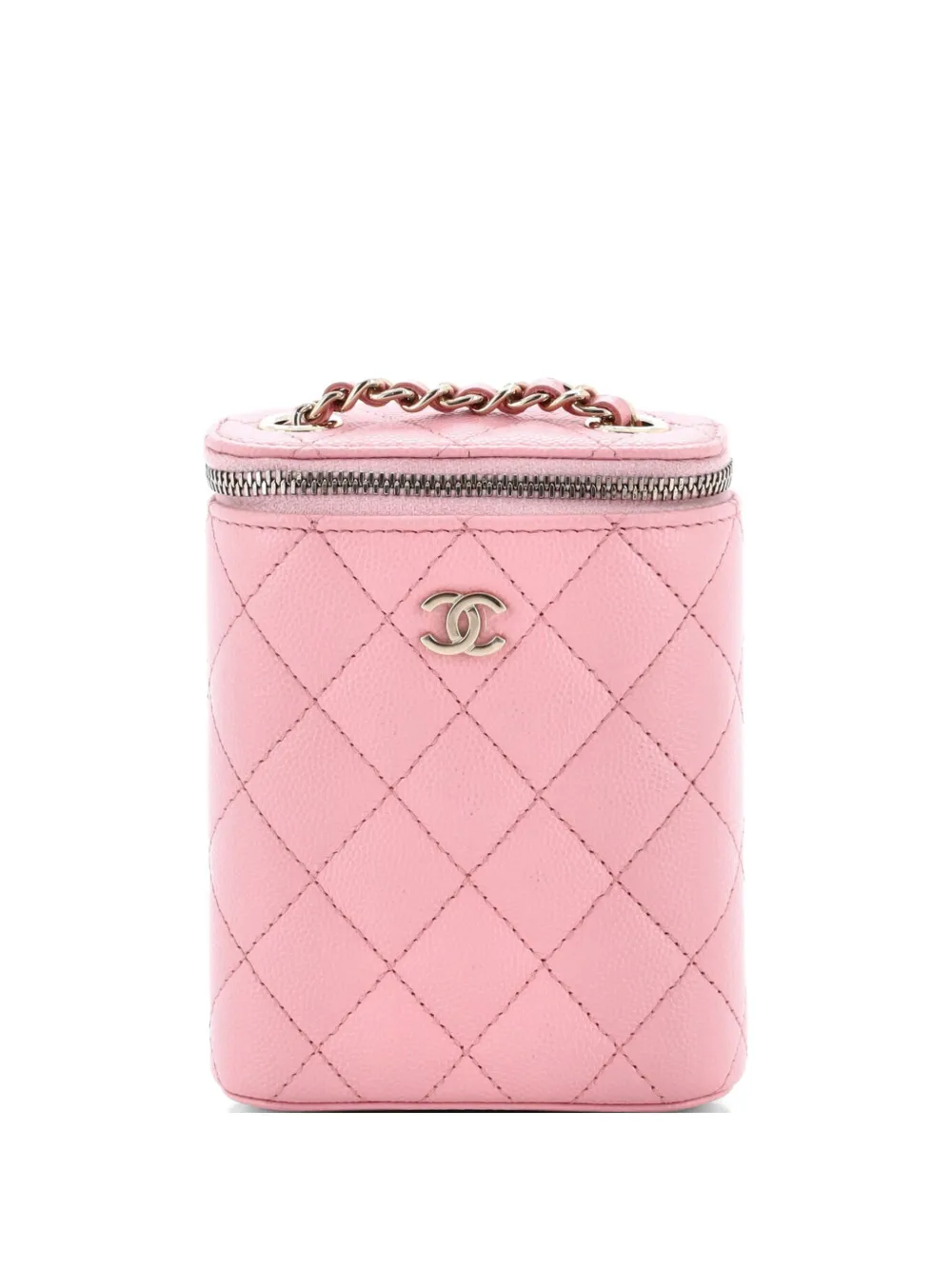 CHANEL Pre-Owned Vertical Classic Vanity Case with Chain Quilted Caviar Small shoulder bag - Rosa
