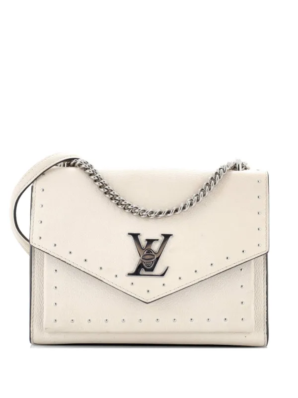 Louis Vuitton Pre-owned Mylockme Handbag Studded Leather BB Shoulder Bag in Neutrals