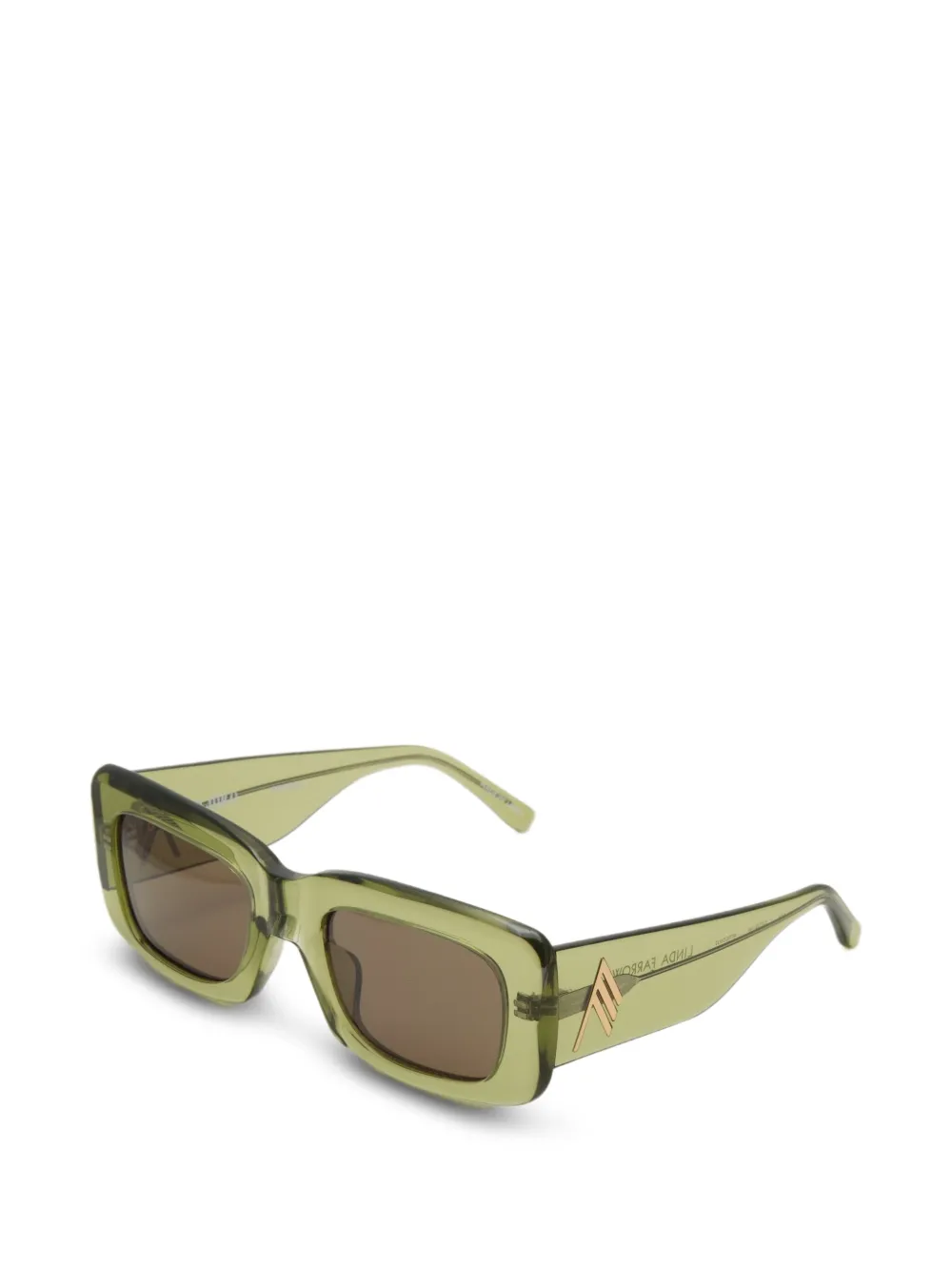 The Attico x Linda Farrow Marfa zonnebril met vierkant montuur Groen