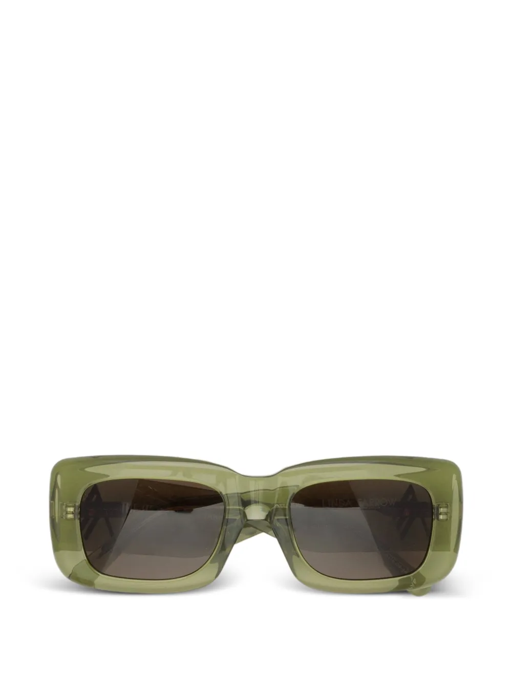 The Attico x Linda Farrow Marfa rectangular-frame sunglasses - Verde