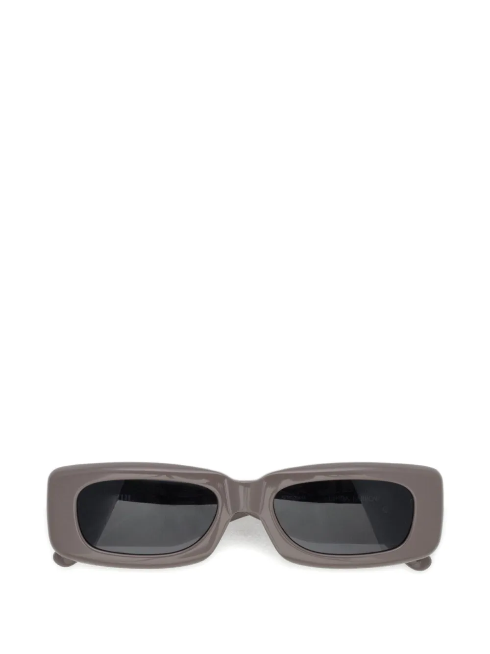The Attico x Linda Farrow Mini Marfa rectangle-frame sunglasses - Nude