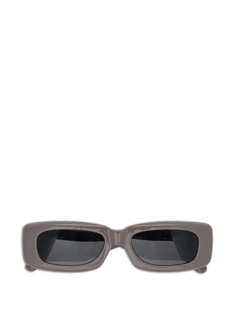 The Attico x Linda Farrow Mini Marfa rectangle-frame sunglasses - Toni neutri