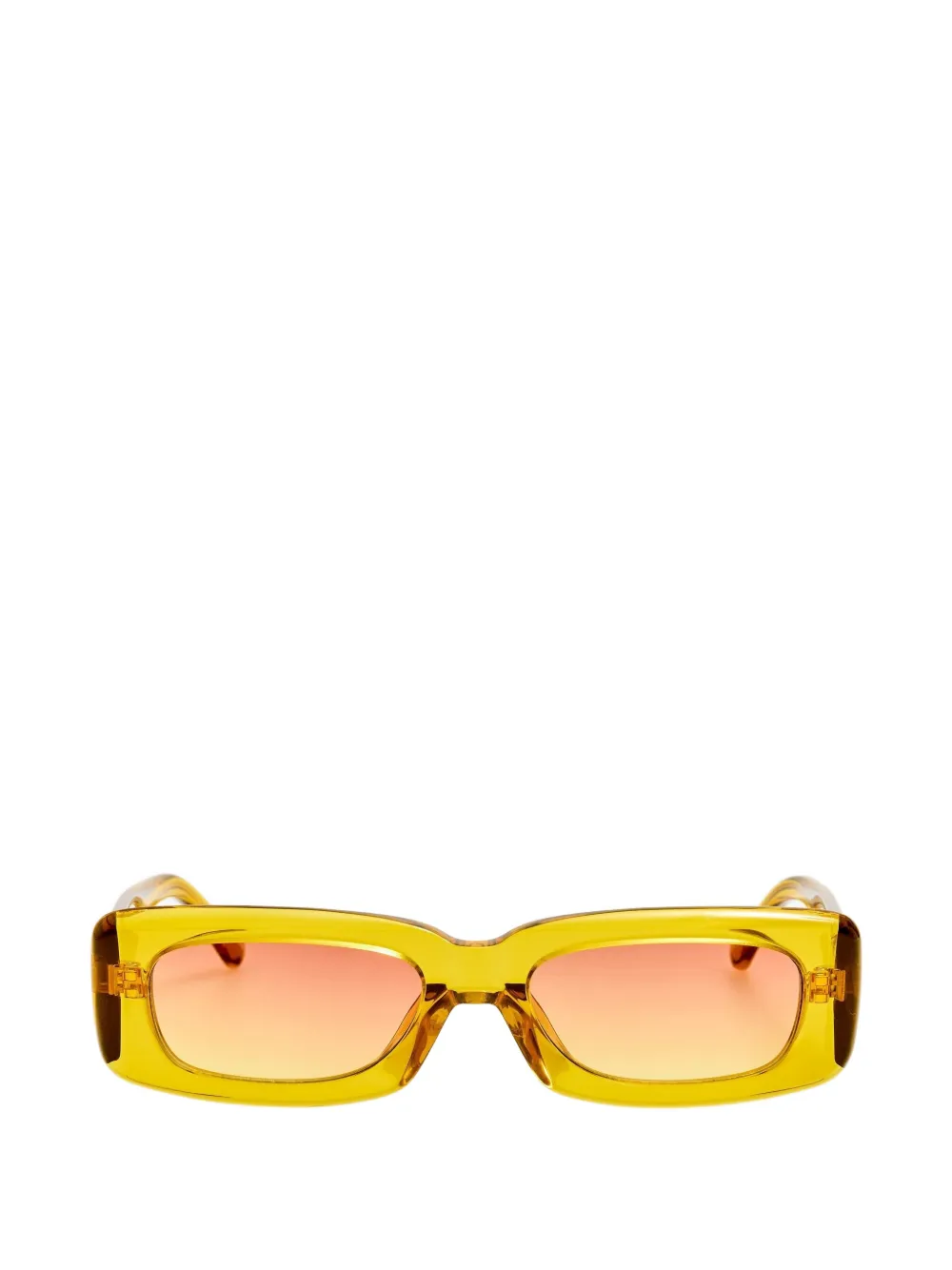 The Attico Mini Marfa rectangle-frame sunglasses - Giallo
