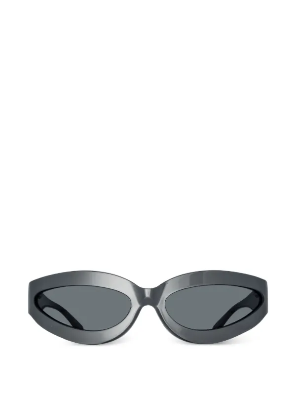 The Attico X Linda Farrow Agnes Wrap Sunglasses in Grey