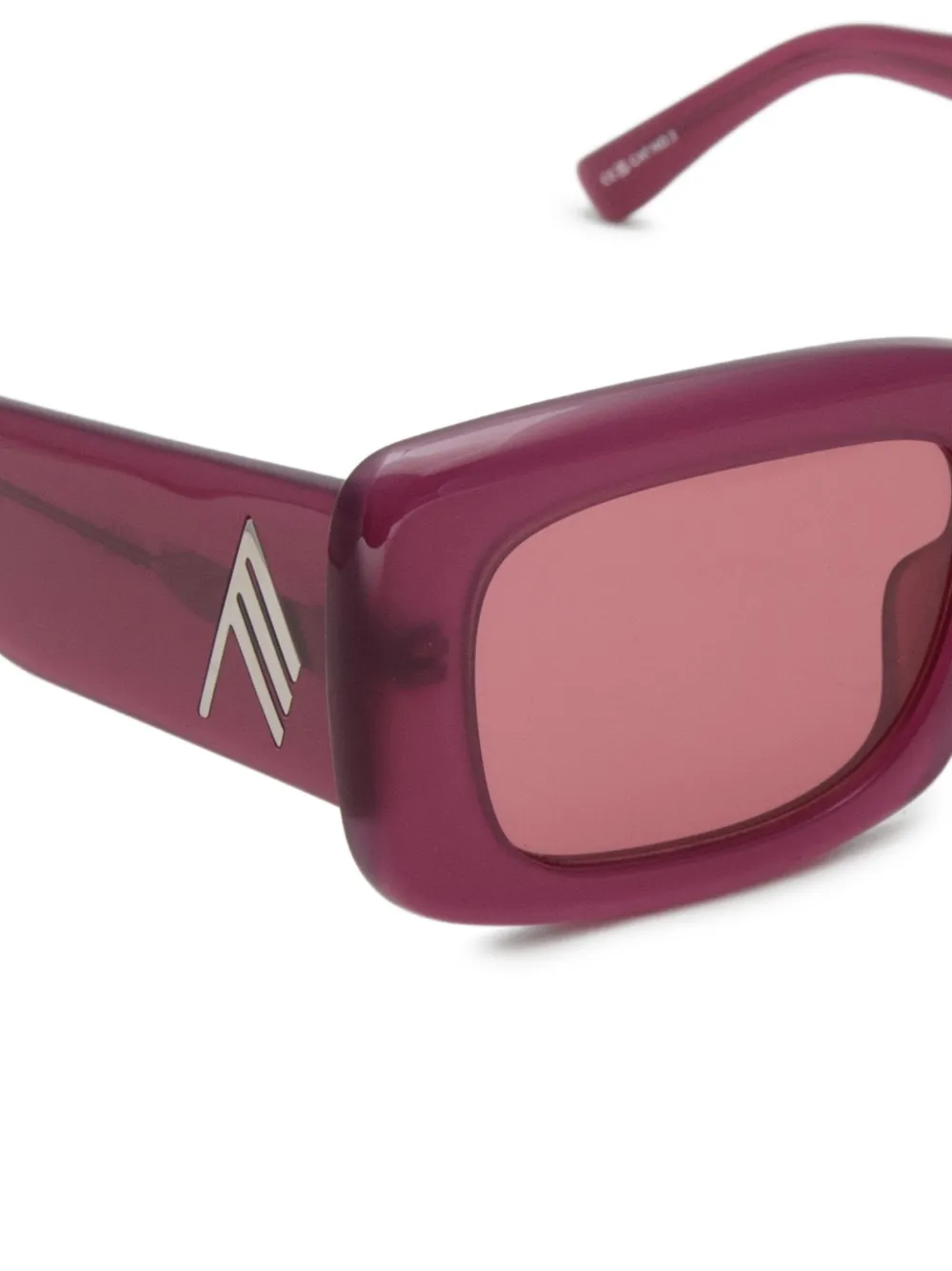 The Attico x Linda Farrow Marfa zonnebril met rechthoekig montuur Rood